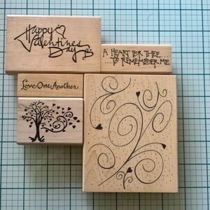 Valentine Themed Rubber Art Stamps Vintage